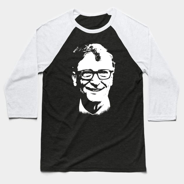 Bill Gates Portrait Baseball T-Shirt by phatvo